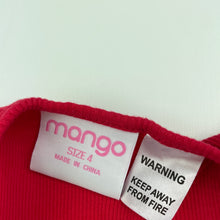 Load image into Gallery viewer, Girls Mango, red &amp; silver tulle party dress, EUC, size 4, L: 57cm