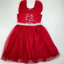 Load image into Gallery viewer, Girls Big W, red &amp; silver Christmas party dress, GUC, size 4, L: 59cm