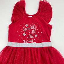 Load image into Gallery viewer, Girls Big W, red &amp; silver Christmas party dress, GUC, size 4, L: 59cm