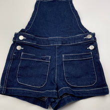 Load image into Gallery viewer, Girls Target, dark stretch denim shortalls, FUC, size 7,  