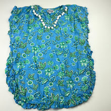 Load image into Gallery viewer, Girls mii love mu, lightweight floral kaftan top, L: 55cm, GUC, size 5,  