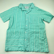 Load image into Gallery viewer, Boys Target, striped linen / cotton short sleeve shirt, GUC, size 9,  