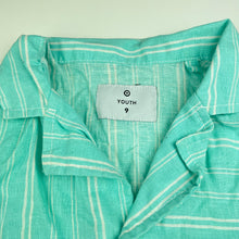 Load image into Gallery viewer, Boys Target, striped linen / cotton short sleeve shirt, GUC, size 9,  
