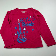 Load image into Gallery viewer, Girls Chalk, pink long sleeve t-shirt / top, guitar, FUC, size 5-6,  