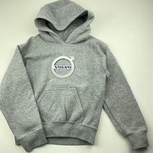 Load image into Gallery viewer, Boys GILDAN, grey fleece lined hoodie sweater, volvo, Sz: Sm, armpit to armpit: 38cm, FUC, size 5-6,  