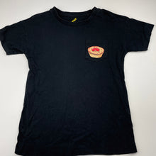 Load image into Gallery viewer, Boys Tilt, black cotton t-shirt / top, Aussie meat pie, GUC, size 10,  