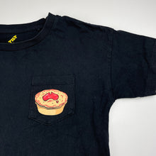 Load image into Gallery viewer, Boys Tilt, black cotton t-shirt / top, Aussie meat pie, GUC, size 10,  