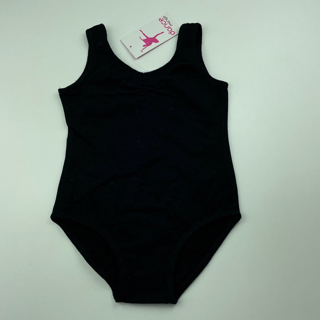 Girls Mango, black ballet / dance leotard, NEW, size 3,  