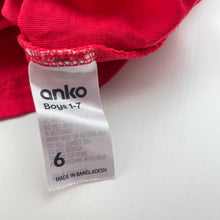Load image into Gallery viewer, Boys Anko, red cotton Christmas t-shirt / top, EUC, size 6,  