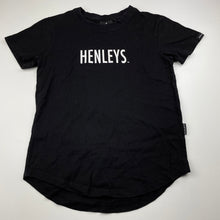 Load image into Gallery viewer, Girls HENLEYS, black cotton t-shirt / top, GUC, size 10,  