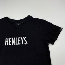 Load image into Gallery viewer, Girls HENLEYS, black cotton t-shirt / top, GUC, size 10,  