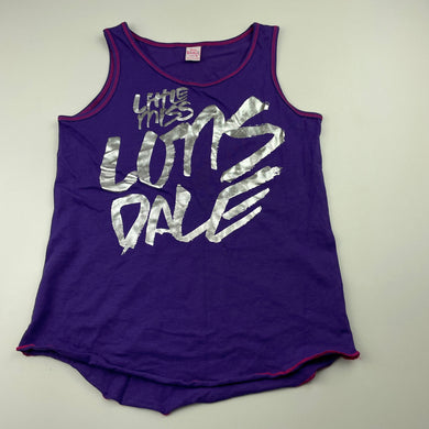 Girls Lonsdale, purple cotton singlet / tank top, EUC, size 6,  