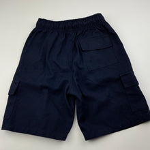 Load image into Gallery viewer, Boys Kids &amp; Co, navy school cargo shorts, elasticated, EUC, size 8,  