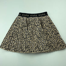 Load image into Gallery viewer, Girls Sista, lined leopard print skirt, elasticated, L: 29cm, EUC, size 3,  