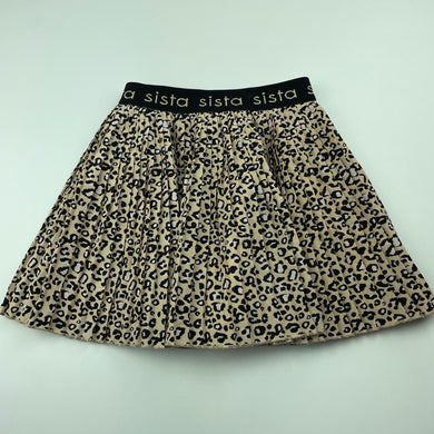 Girls Sista, lined leopard print skirt, elasticated, L: 29cm, EUC, size 3,  