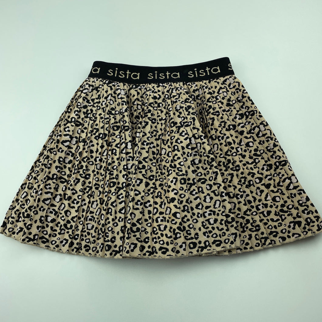 Girls Sista, lined leopard print skirt, elasticated, L: 29cm, EUC, size 3,  