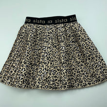 Load image into Gallery viewer, Girls Sista, lined leopard print skirt, elasticated, L: 29cm, EUC, size 3,  