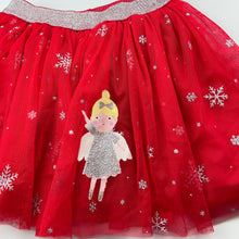 Load image into Gallery viewer, Girls Big W, red &amp; silver Christmas party skirt, elasticated, L: 28cm, EUC, size 4,  