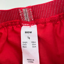 Load image into Gallery viewer, Girls Big W, red &amp; silver Christmas party skirt, elasticated, L: 28cm, EUC, size 4,  