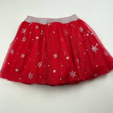 Load image into Gallery viewer, Girls Big W, red &amp; silver Christmas party skirt, elasticated, L: 28cm, EUC, size 4,  