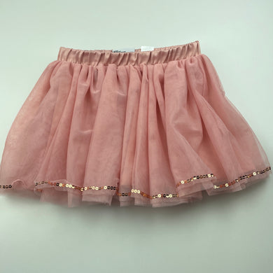 Girls Mango, lined tulle & sequin skirt, elasticated, L: 28cm, EUC, size 6,  