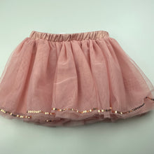 Load image into Gallery viewer, Girls Mango, lined tulle &amp; sequin skirt, elasticated, L: 28cm, EUC, size 6,  