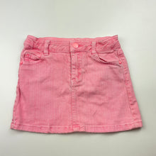 Load image into Gallery viewer, Girls Target, pink stretch denim skirt, adjustable, L: 24cm, FUC, size 4,  
