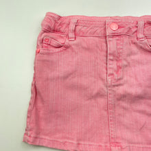 Load image into Gallery viewer, Girls Target, pink stretch denim skirt, adjustable, L: 24cm, FUC, size 4,  