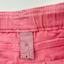 Load image into Gallery viewer, Girls Target, pink stretch denim skirt, adjustable, L: 24cm, FUC, size 4,  