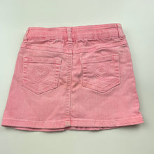 Load image into Gallery viewer, Girls Target, pink stretch denim skirt, adjustable, L: 24cm, FUC, size 4,  
