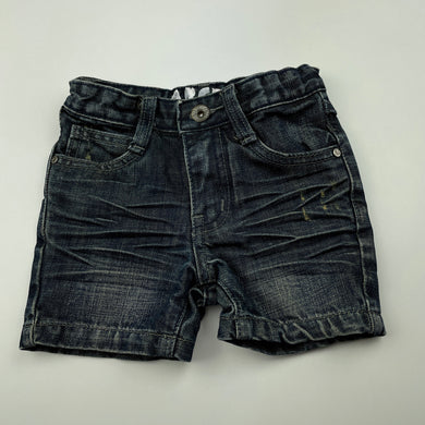 Boys ABCD Industrie, dark denim jean shorts, adjustable, EUC, size 0,  