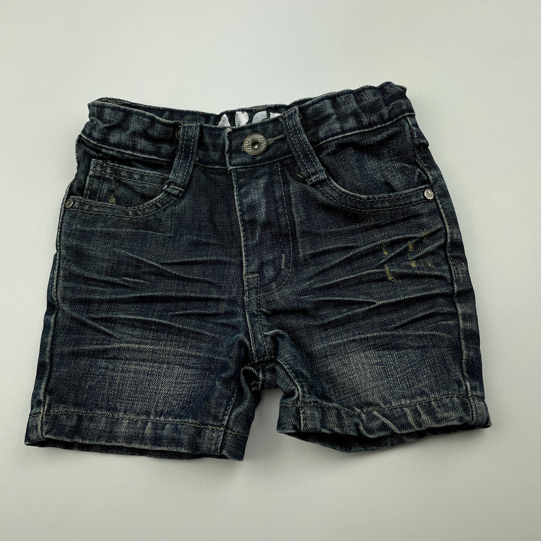 Boys ABCD Industrie, dark denim jean shorts, adjustable, EUC, size 0,  