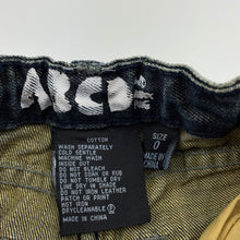 Load image into Gallery viewer, Boys ABCD Industrie, dark denim jean shorts, adjustable, EUC, size 0,  