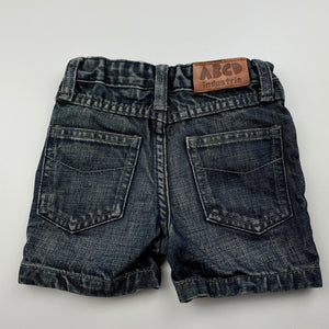 Boys ABCD Industrie, dark denim jean shorts, adjustable, EUC, size 0,  