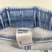 Load image into Gallery viewer, Boys Anko, stretch knit denim shorts, elasticated, FUC, size 1,  