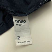 Load image into Gallery viewer, Boys Anko, navy cotton t-shirt / top, FUC, size 2,  