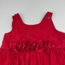Load image into Gallery viewer, Girls Blue Sky, lined broderie cotton party dress, FUC, size 1, L: 50cm