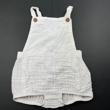 Load image into Gallery viewer, Girls Baby Baby, white crinkle cotton romper, GUC, size 1,  