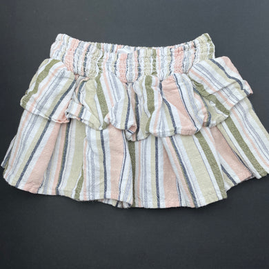 Girls Anko, viscose/cotton/linen skirt, elasticated, L: 21cm, GUC, size 4,  