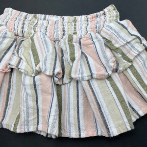Girls Anko, viscose/cotton/linen skirt, elasticated, L: 21cm, GUC, size 4,  