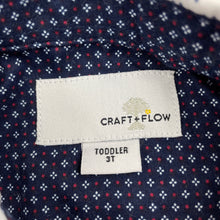 Load image into Gallery viewer, Boys CRAFT + FLOW, navy &amp; white lightweight long sleeve shirt, EUC, size 3,  