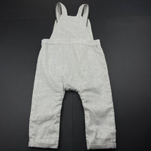 Load image into Gallery viewer, unisex Bebe by Minihaha, embrodiered grey marle overalls, EUC, size 1,  