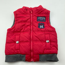 Load image into Gallery viewer, Boys Target, cotton lined red puffer vest / sleeveless jacket, EUC, size 0,  