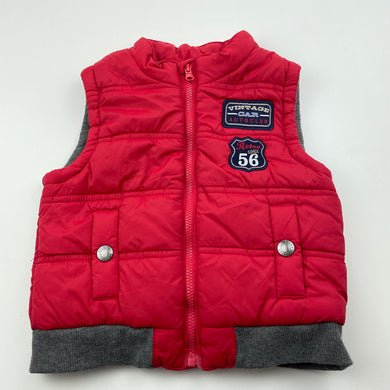 Boys Target, cotton lined red puffer vest / sleeveless jacket, EUC, size 0,  