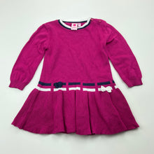 Load image into Gallery viewer, Girls Juniors, knitted cotton long sleeve dress, EUC, size 1-2, L: 40cm