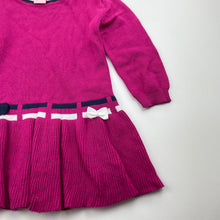 Load image into Gallery viewer, Girls Juniors, knitted cotton long sleeve dress, EUC, size 1-2, L: 40cm