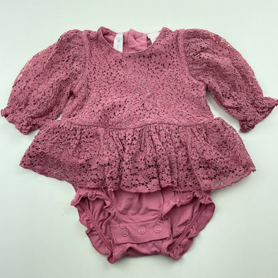 Girls Dymples, floral lace romper, GUC, size 000,  