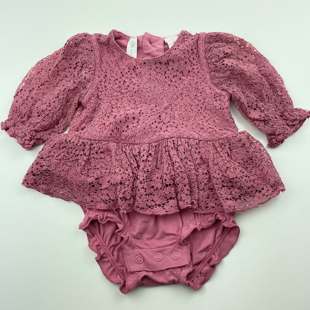 Girls Dymples, floral lace romper, GUC, size 000,  