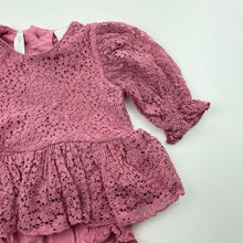 Load image into Gallery viewer, Girls Dymples, floral lace romper, GUC, size 000,  