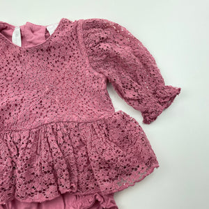 Girls Dymples, floral lace romper, GUC, size 000,  